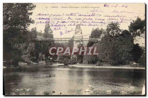 Old Postcard Paris Buttes Chaumont The Suspension Bridge