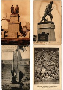 WAR MONUMENTS STATUES MILITARY Mostly FRANCE 350 Vintage Postcards (L2484)