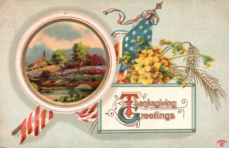 Vintage Postcard 1910's Thanksgiving  Greetings Holiday Special Celebration 