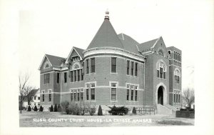 RPPC Postcard Rush County Court House, La Crosse KS Unposted c1940s