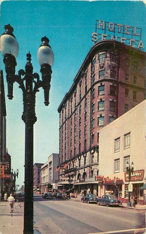 New York Rochester Hotel Seneca Clinton Carhart Colorpicture Postcard 22-1714