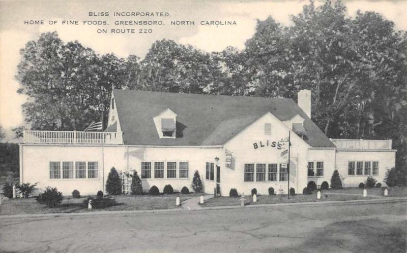 Greensboro North Carolina Bliss Incorporated Street View Antique Postcard K69572