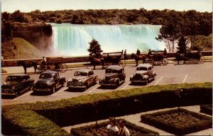 Oakes Gardens Niagara Falls Ontario Canada Old Cars Postcard VTG UNP Curteich 