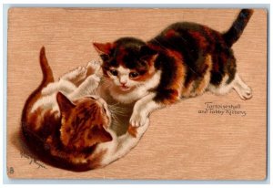 Helena Maguire Signed Postcard Tortoiseshell And Toby Kittens Tucks Embossed