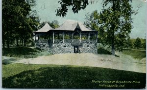 1910s Shelter House at Brookside Park Indianapolis Indiana Postcard
