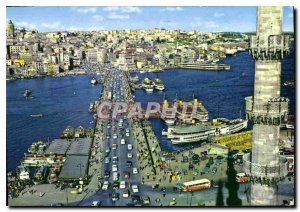 Postcard Modern Istanbul Galata Bridge