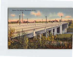 Postcard Queen City Bridge, Manchester, New Hampshire