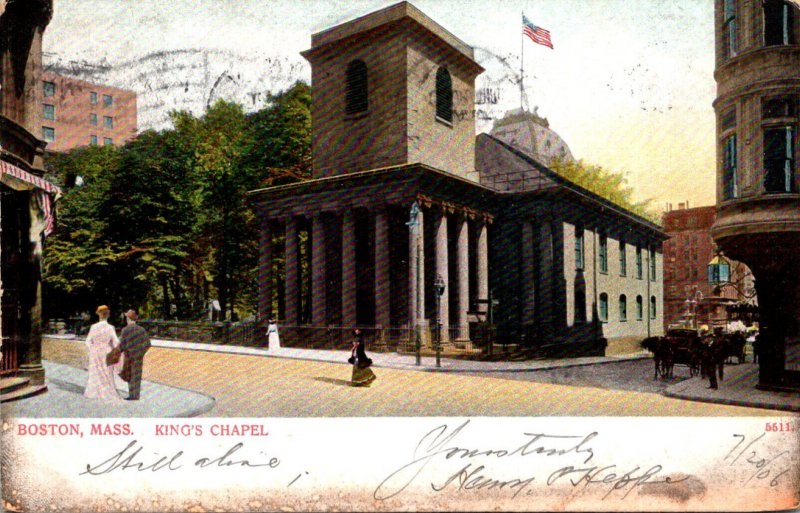 Massachusetts Boston King's Chapel 1906