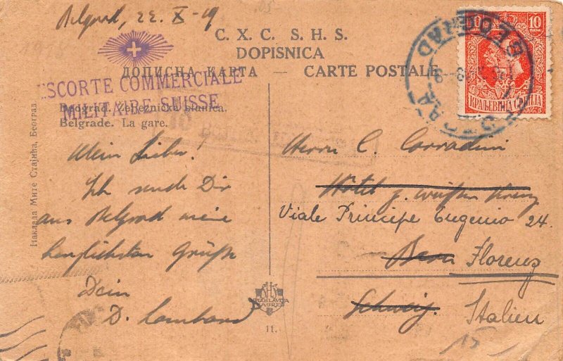 L086 Serbia Belgrade 1919 Railway Station postcard