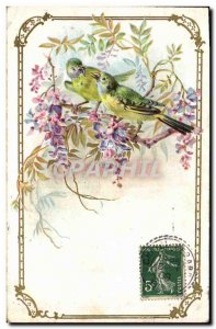 Old Postcard Fantasy Flowers Birds