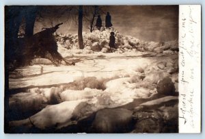 Amboy Minnesota MN Postcard RPPC Photo Jackson Lake Storm 1909 Antique Posted