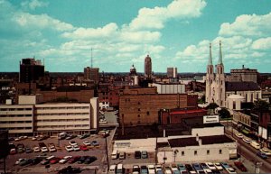 Fort Wayne IN Indiana Downtown Aerial View Postcard