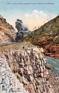 Railroad Train Box Canyon Yosemite Valley California 1910c postcard