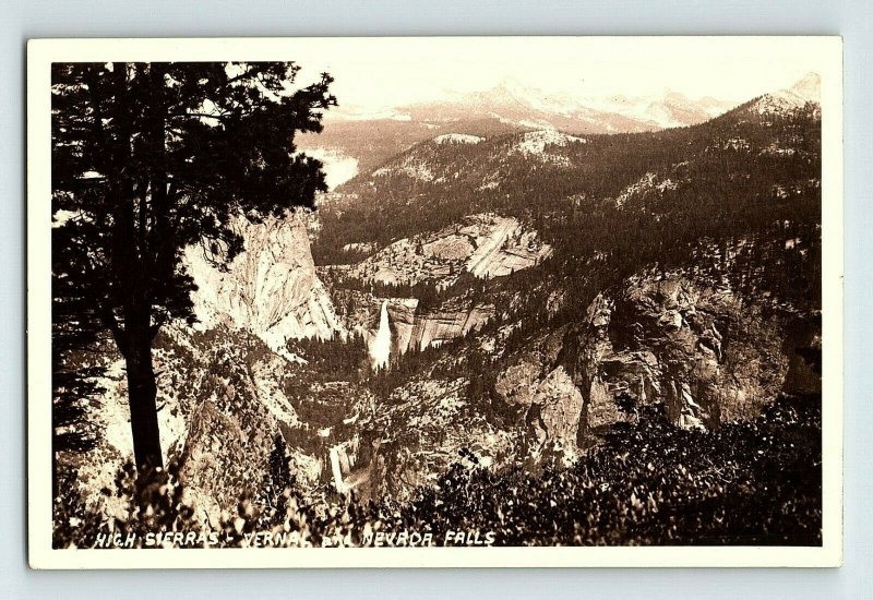 RPPC HIgh Sierras, Vernal and Nevada Falls Postcard P151 