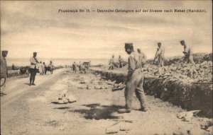 Rabat Morocco WWI France German Prisoners Road Work Vintage Postcard