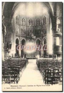 Old Postcard Mayenne Interior of The Church of our Lady