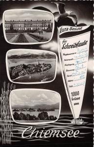 CHIEMSEE GERMANY KURZ-BERICHT FUR SCHREIBFAULE MULTI PHOTO IMAGE POSTCARD c1960