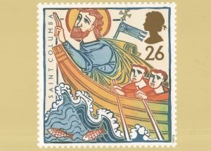 Saint Columba Sails To Iowa St Augustine RMPQ Stamp Postcard