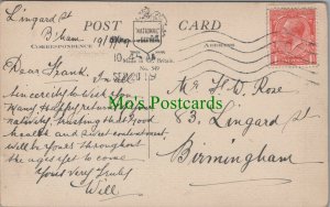 Genealogy Postcard - Rose - 83 Lingard Street, Birmingham  RF7962