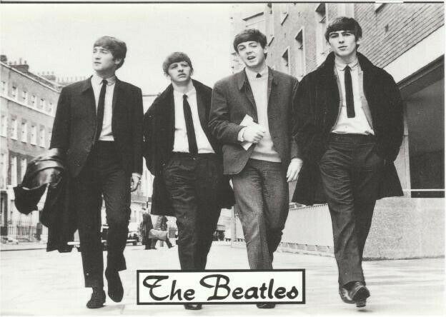 The Beatles in 1963 on a London Street Modern Postcard