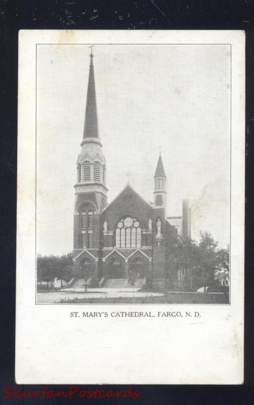 FARGO NORTH DAKOTA ST MARY'S CATHEDRAL CHURCH ANTIQUE VINTAGE POSTCARD ND