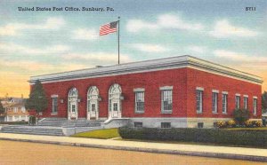 US Post Office Sunsbury Pennsylvania linen postcard