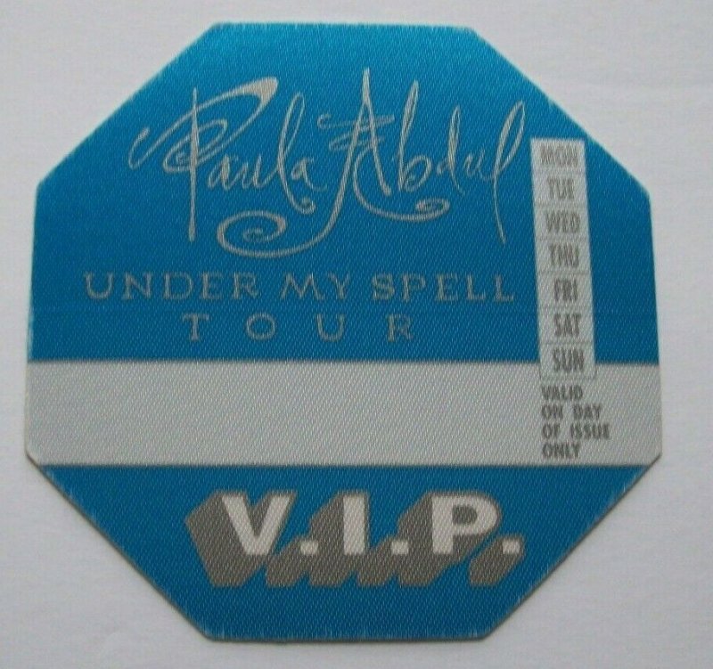 Paula Abdul Backstage Concert Pass VIP Original Under My Spell Tour Vintage