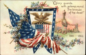 Tuck Decoration Day Civil War Graves American Flag Patriotic c1910 Postcard