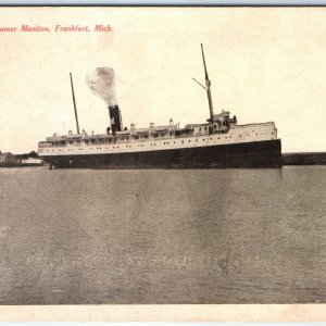 c1910s Frankfort, Mich. SS Manitou Passenger Lake Steamer Tom Jones PC OH A147