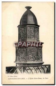 Caudebec en Caux Old Postcard L & # 39eglise Notre Dame the font