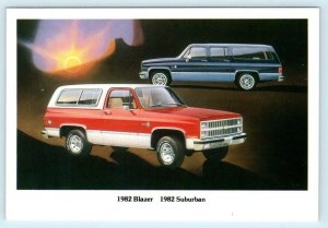 Automobile Advertising 1982 CHEVROLET BLAZER & SUBURBAN Chevy SUV Postcard