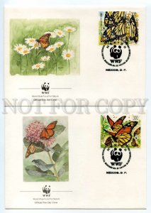 491295 Mexico butterflies 1988 year WWF set of FDC