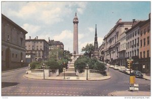 Washington Monument and Mt Vernon Place, Baltimore, Maryland, 1970 PU