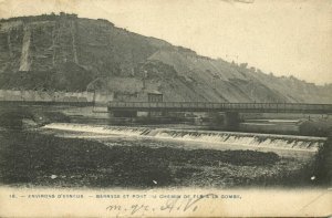 belgium, ESNEUX ESNEU, Barrage et Pont du Chemin de Fer a la Gombe 1906 Postcard