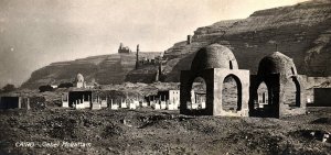 c1920 CAIRO EGYPT GEBEL MOKATTAM TOMBS MOSQUE RPPC PHOTO POSTCARD P1611