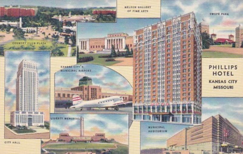 Missouri Kansas City Phillips Hotel 1946 Curteich