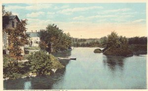 Looking up Cocheco River - Rochester, New Hampshire Postcard