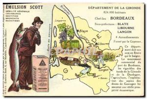 Postcard Old Emulsion Scott Poisson Department Gironde Bordeaux Blaye Libourn...