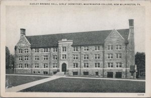 Postcard Audley Browne Hall Girls' Dorm Westminster College New Wilmington PA