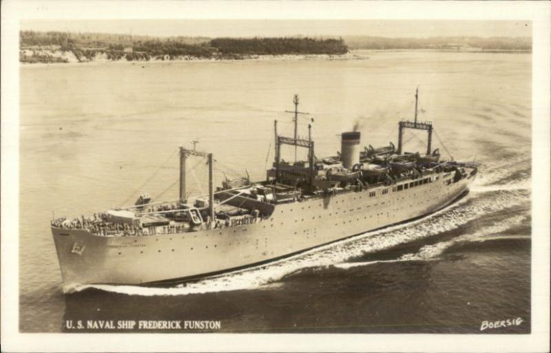 US Naval Ship C-3 Frederick Funston Real Photo Postcard