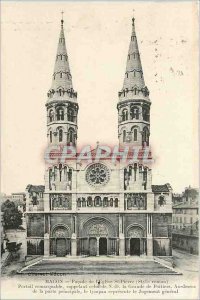 Old Postcard MACON-Fa�ade of St. Peter Church (Roman Style)