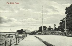 malay malaysia, PENANG, Flag Staff (1910s) Postcard