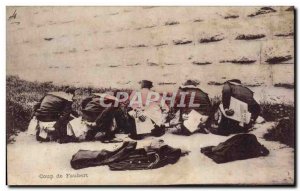 Old Postcard Boat War Sailors Coup de Faubert