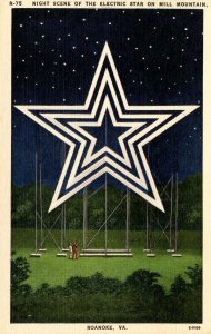 VA - Roanoke. Electric Star on Mill Mountain at Night