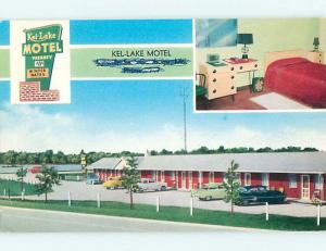 1950's OLD CARS & KEL-LAKE MOTEL Carthage Missouri MO s8692