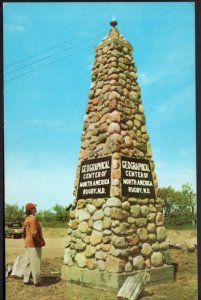 North Dakota RUDBY A Masonary Monument made of Glacial Boulders - Chrome