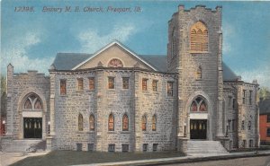 J58/ Freeport Illinois Postcard c1910 Embury M.E. Church Building 264