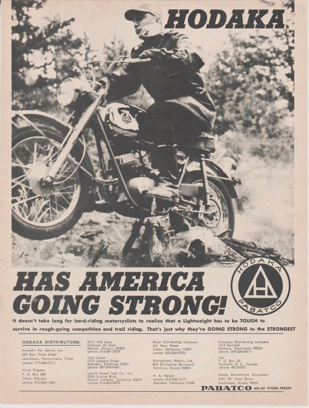 1966 Print Ad, Hodaka Motorcycle, Hodaka Has America Going Strong