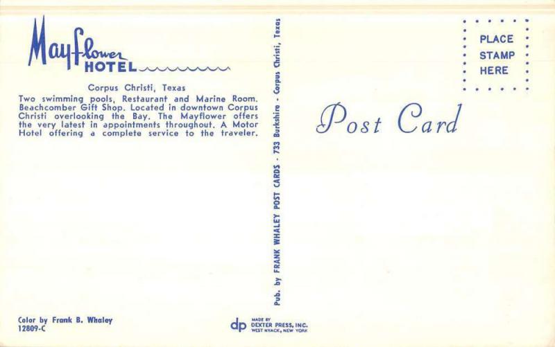 Corpus Christi Texas Mayflower Hotel Multiview Vintage Postcard K50449