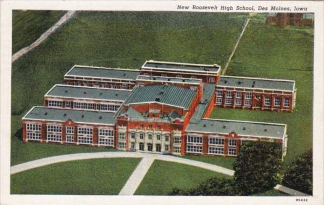 Iowa Des Moines New Roosevelt High School 1939 Curteich